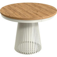 ESSTISCH Scala runder ausziehbarer, Braun 100-180/100/75 cm - Kaschmir/Eiche Wotan, Holzwerkstoff/Metall (100/100/75cm) - WFL GROUP