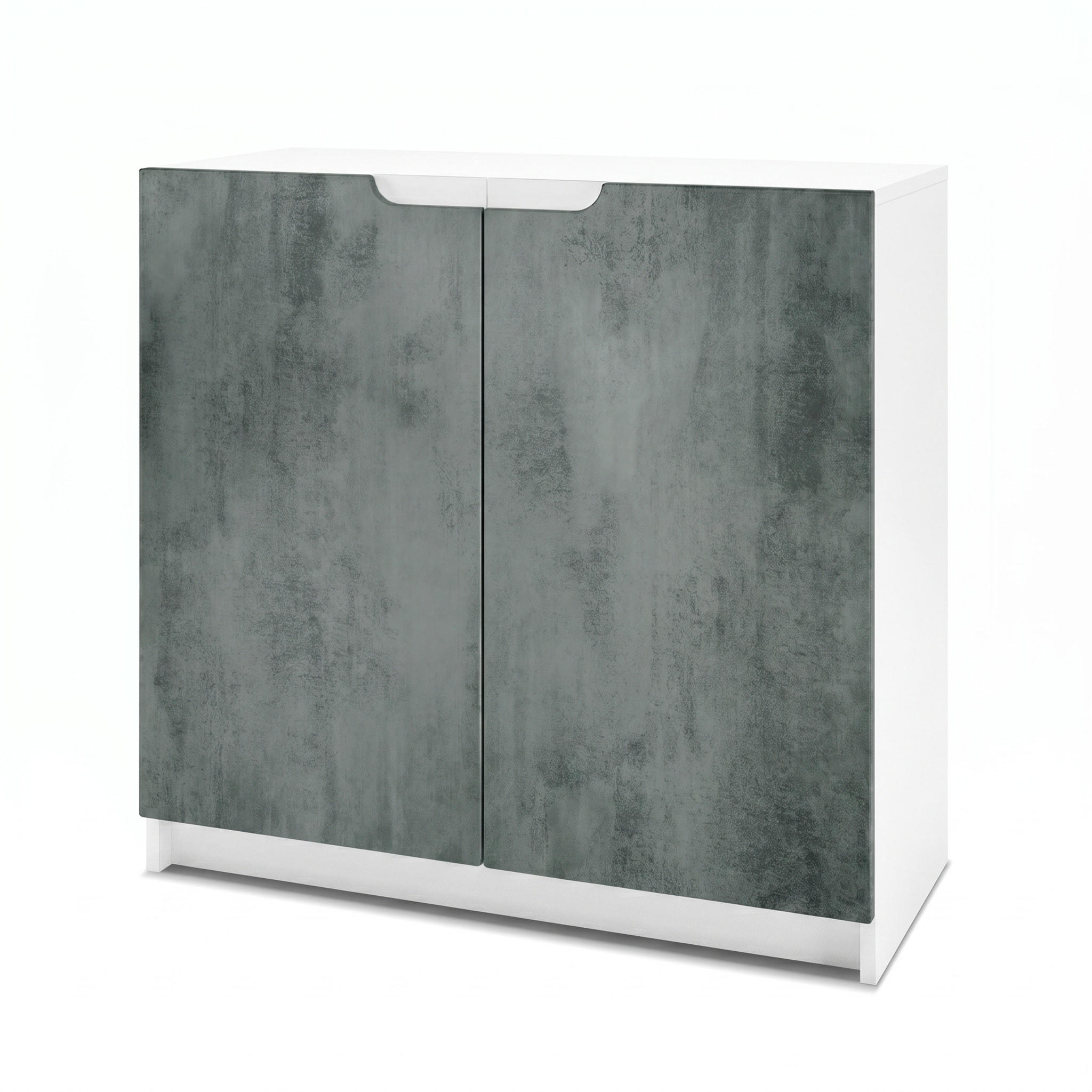 KOMMODE Logan Fronten in Beton Dunkel Optik - Dunkelgrau, Holzwerkstoff (82/78/37cm) - Vladon