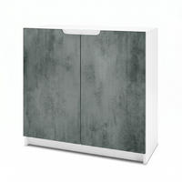 KOMMODE Logan Fronten in Beton Dunkel Optik - Dunkelgrau, Holzwerkstoff (82/78/37cm) - Vladon