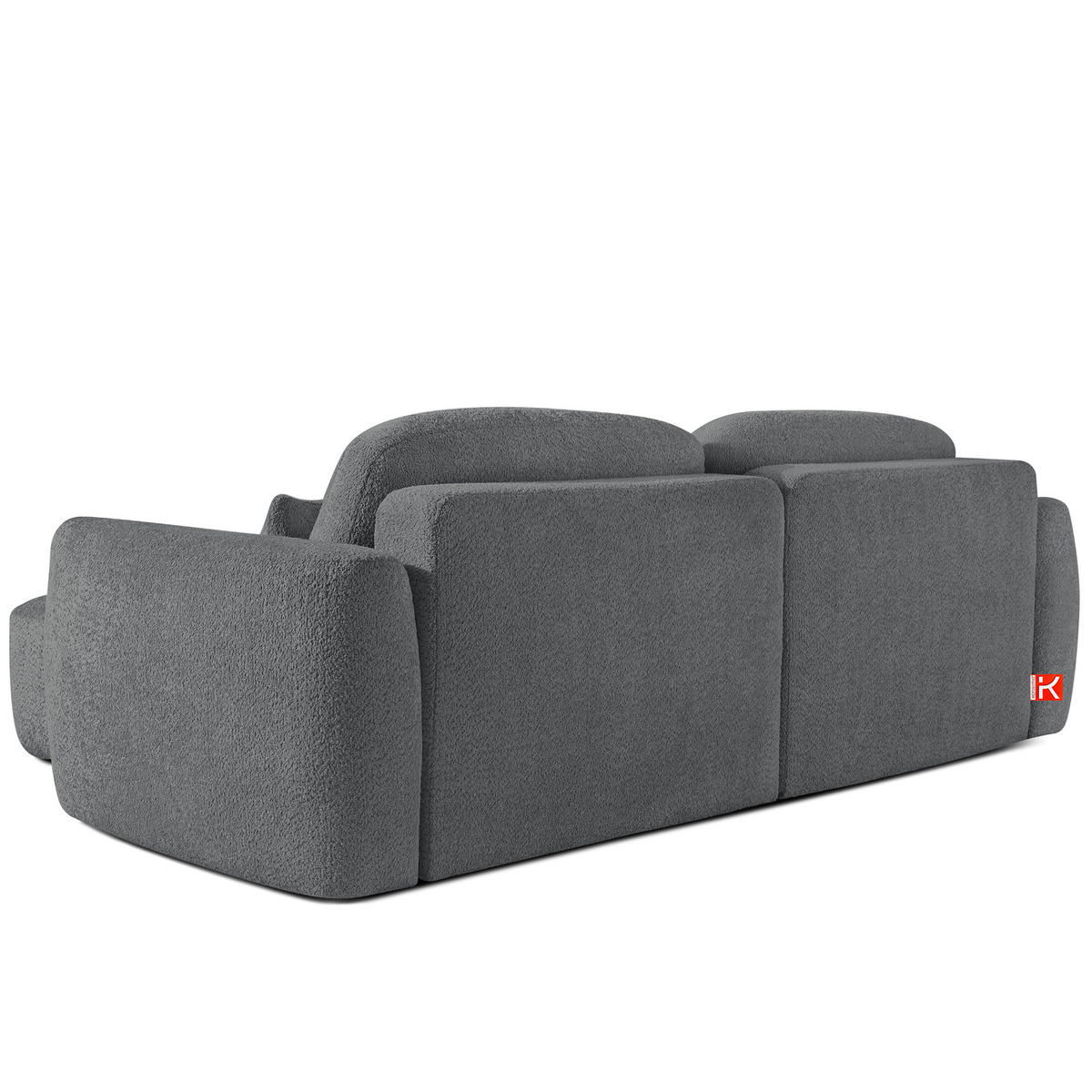 ECKSOFA links ELOSA - Dunkelgrau, Holz/Textil (245/165cm) - KONSIMO®