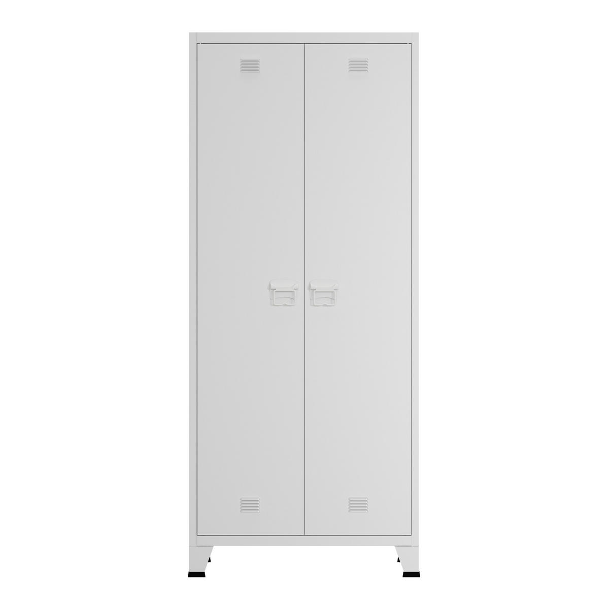 KLEIDERSCHRANK Hankasalmi - Weiß, Metall (90/180/40cm) - [en.casa]