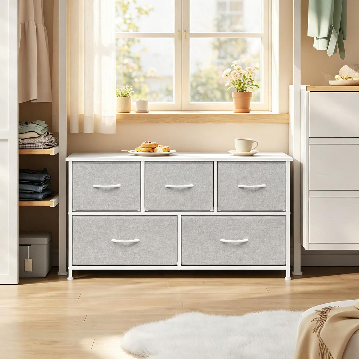 KOMMODE Hellgrau 100/30/54 cm - Hellgrau, Holzwerkstoff (100/54/30cm) - PANGIVO