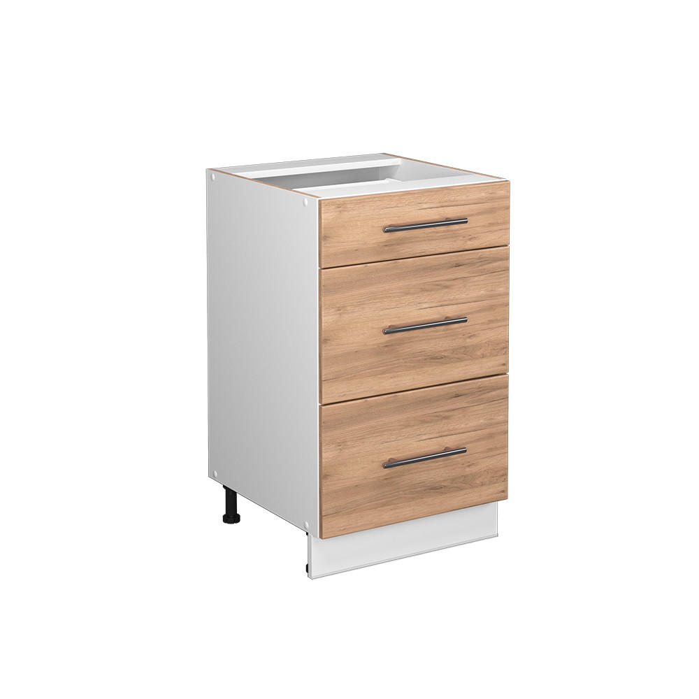 KÖKSUNDERSKÅP Fame-Line Goldkraft ek 50 cm utan bänkskiva Honungsek, Vit 82/50/51.6 cm