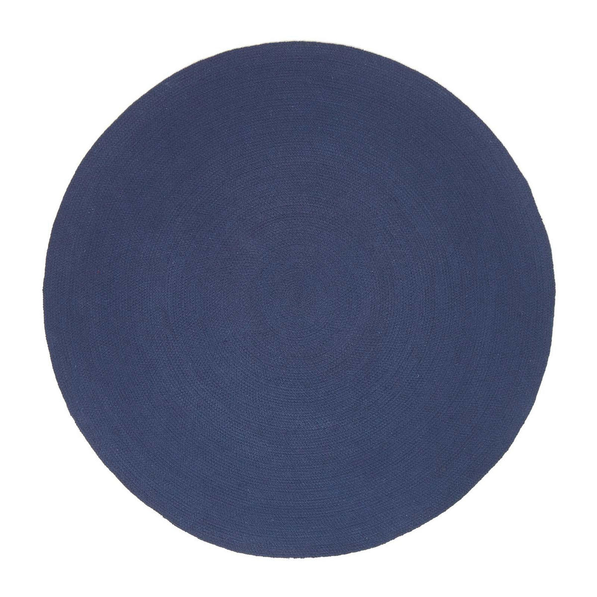 TEPPICH geflochten rund 120 cm - Dunkelblau, Textil (120/120cm) - Homescapes