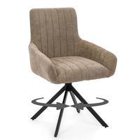 STUHL LUINO drehbar gepolsterter mit Steppung - beige - Chenille - Beige/Schwarz, Textil/Metall (58/87/60cm) - NEW HOME