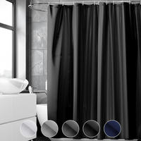 DUSCHVORHANG 120 x 180 cm Schwarz Wasserabweisend Anti-Schimmel - Schwarz, Textil (120/180cm)