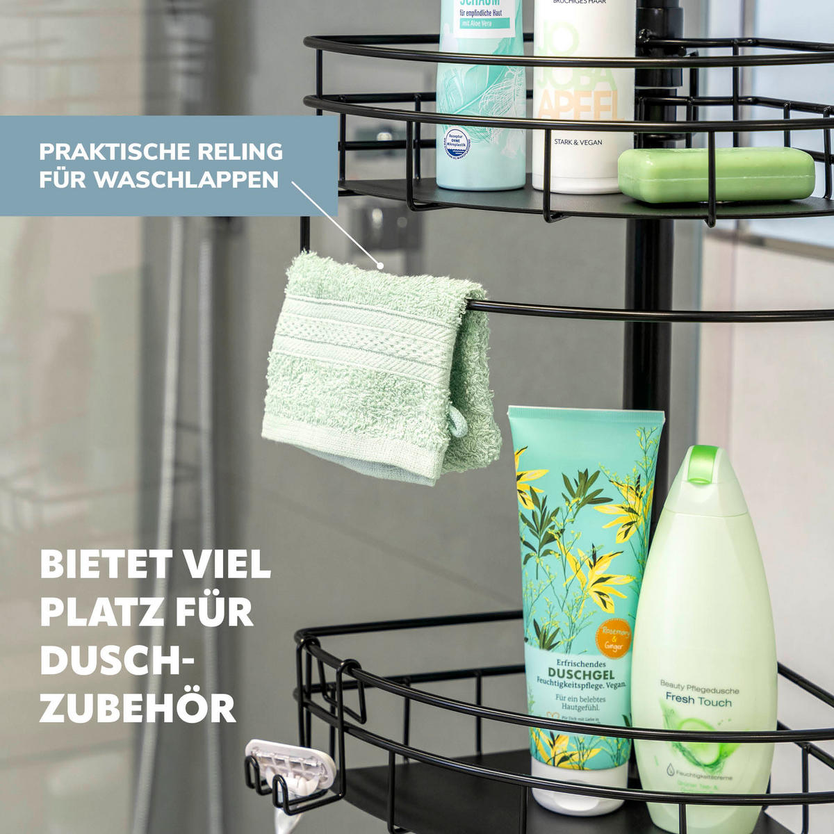 TELESKOP-ECKREGAL, schwarz - Schwarz, Metall (22.5/290/22.5cm) - bremermann