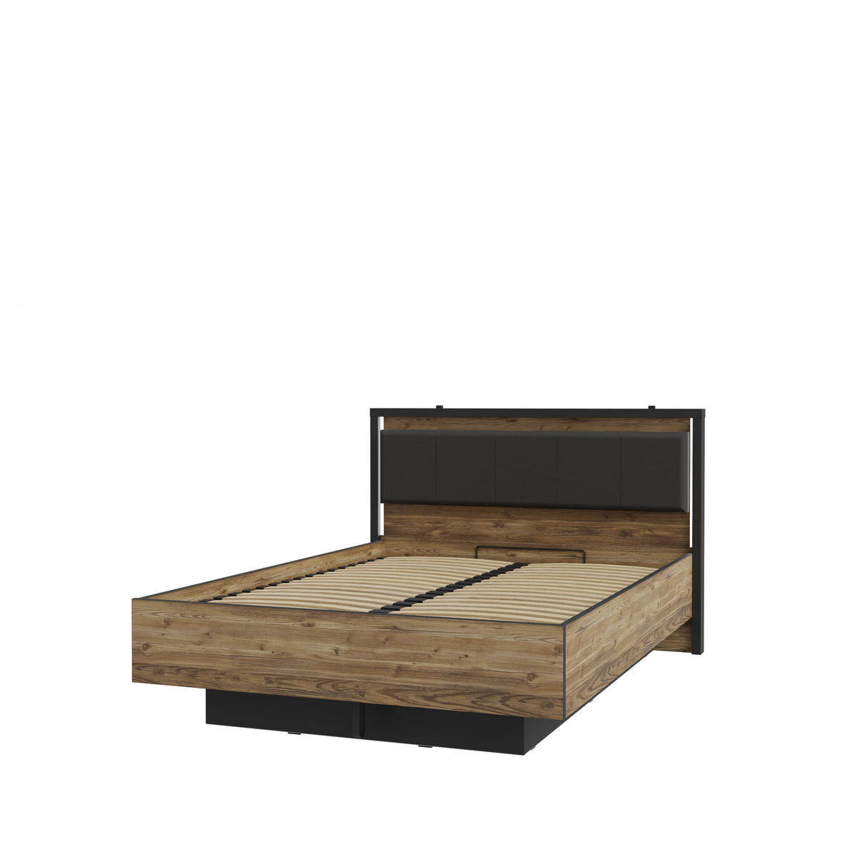 JUGENDZIMMER Oriental Tree Gamingzimmer in Bartex Eiche und Schwarz 7 teilig mit Gamingtisch - Braun, Holzwerkstoff (120/200/80cm)