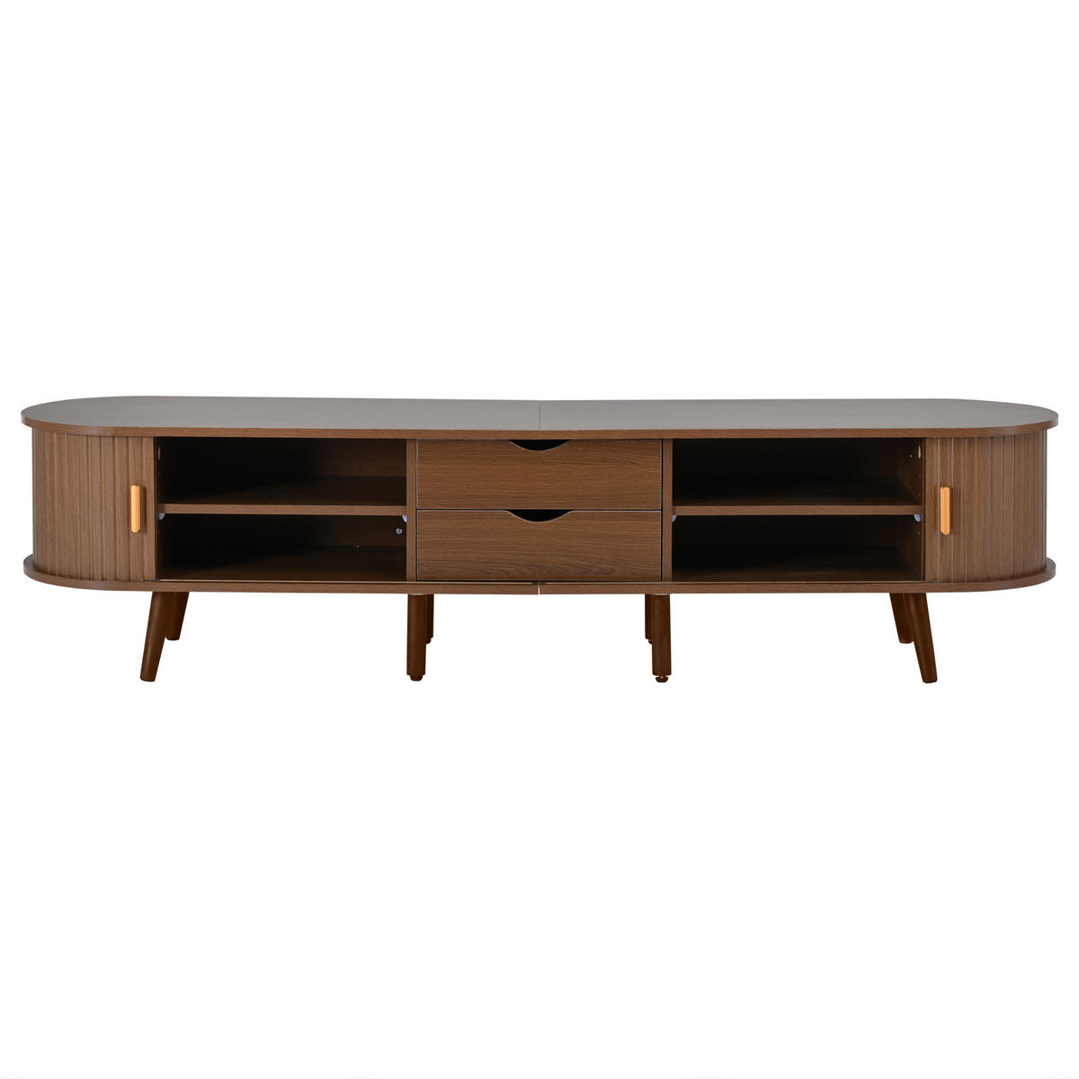 TV-SCHRANK 170/40/42 cm Walnuss mit 2 Schubladen und 2 Schiebetüren - Nussbaumfarben, Holz/Holzwerkstoff (170/42/40cm) - Oxeza