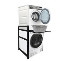 WASCHMASCHINENREGAL 74x65x111 cm - Schwarz, Metall (74/111/65cm) - QUICK STAR