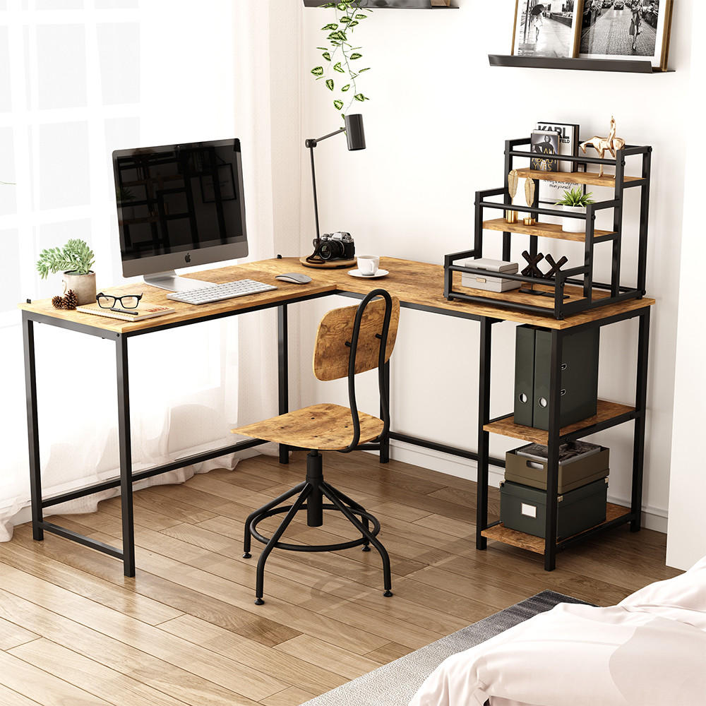 STUFENREGAL Fyrk Eiche rustikal 33 x 34 cm mit 3 Ebenen - Wildeiche/Schwarz, Holzwerkstoff (34/33/34cm) - Vicco