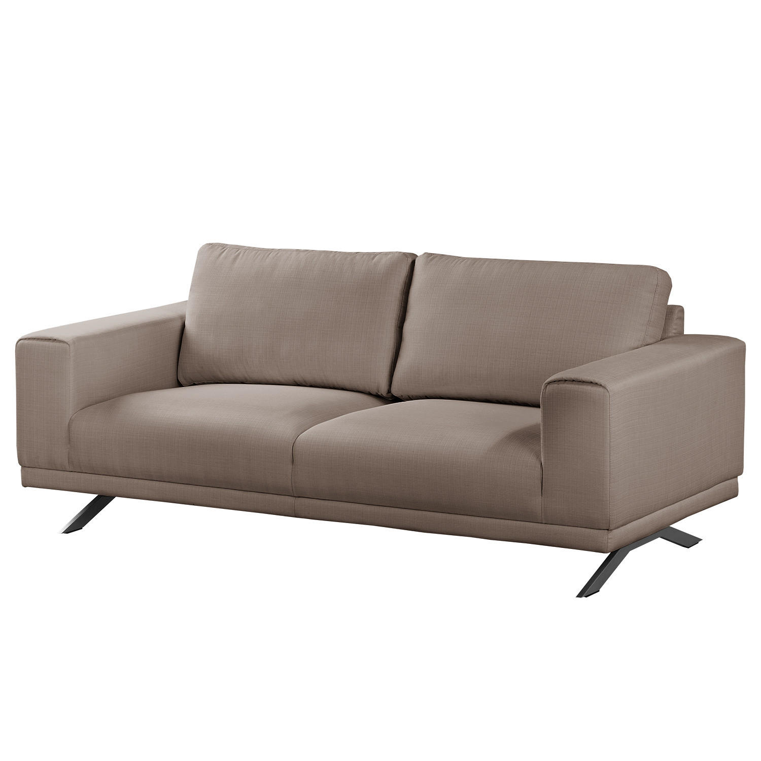 2-SITZER SOFA - Strukturstoff - Schlammfarben, Textil (196/81/89cm) - home24