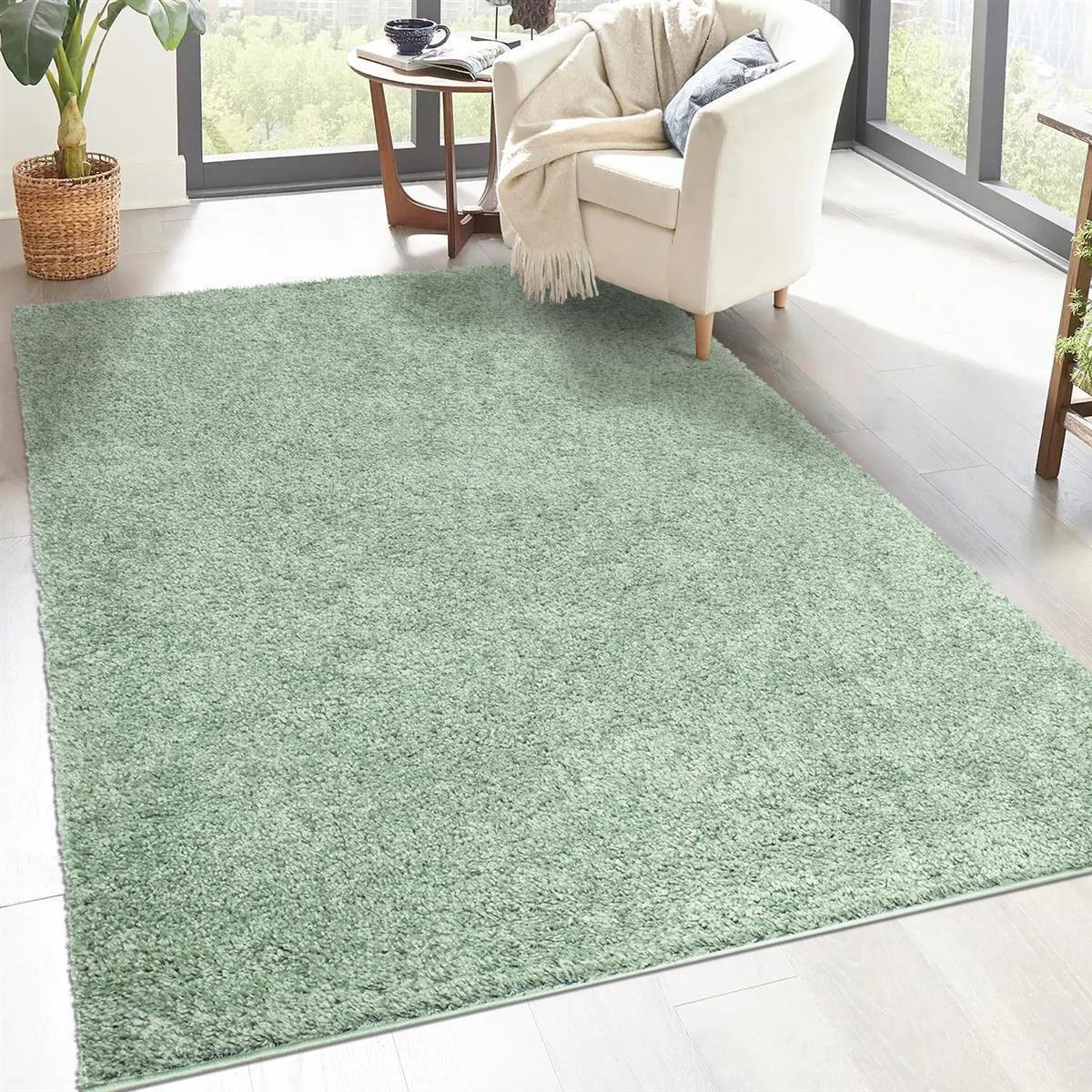 HOCHFLOR-TEPPICH City Shaggy 500 Grün 150x150 cm - Grün, Textil (150/150cm) - carpet city