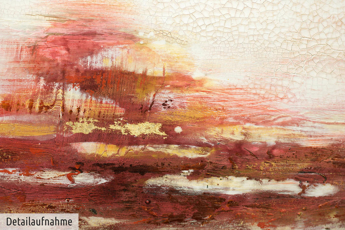 ACRYLBILD HANDGEMALT 150/50 cm - Rot, Holz/Textil (150/50cm) - KUNSTLOFT