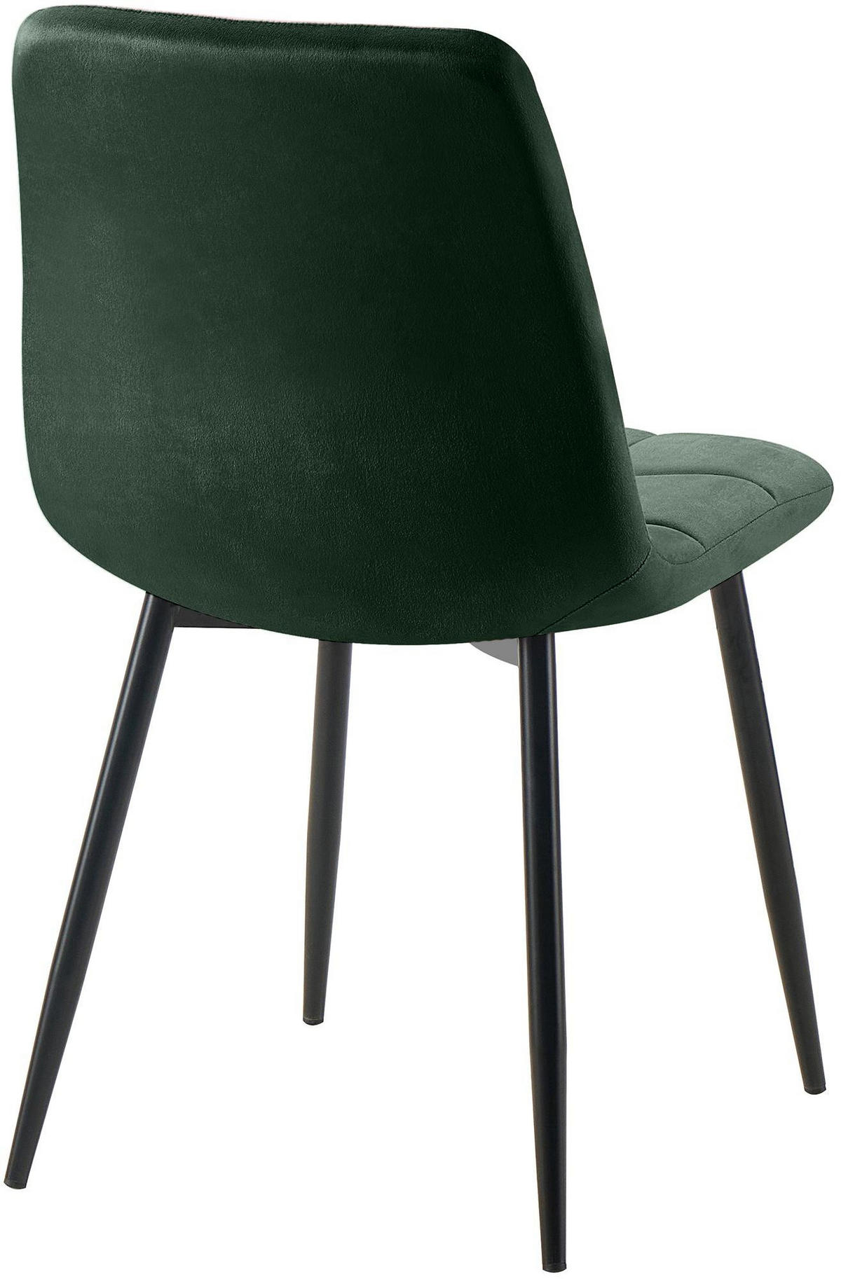 STUHL 4er Set Samt Grün - Schwarz/Grün, Textil/Metall (45/84/55cm) - CLP