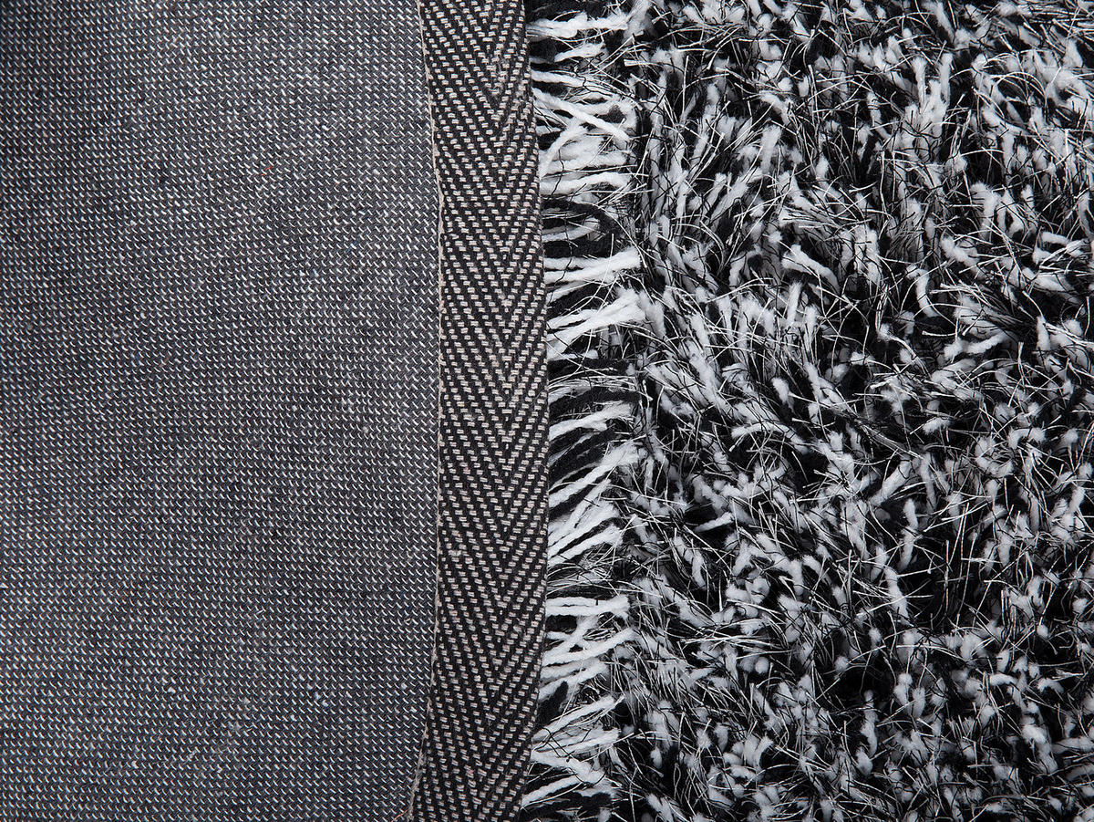 SHAGGY-TEPPICH Cide 140/140 cm - Schwarz, Kunststoff (140/140cm) - Beliani