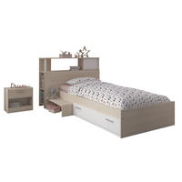 JUGENDZIMMER Charly 17 in Akazie und Weiß 3 teilig - Braun, Holzwerkstoff (120/200/80cm)