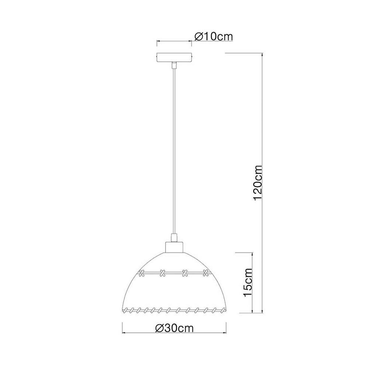LED HÄNGELEUCHTE Hanfseil Beige Schwarz - Beige, Metall (30/30/120cm) - Globo Lighting