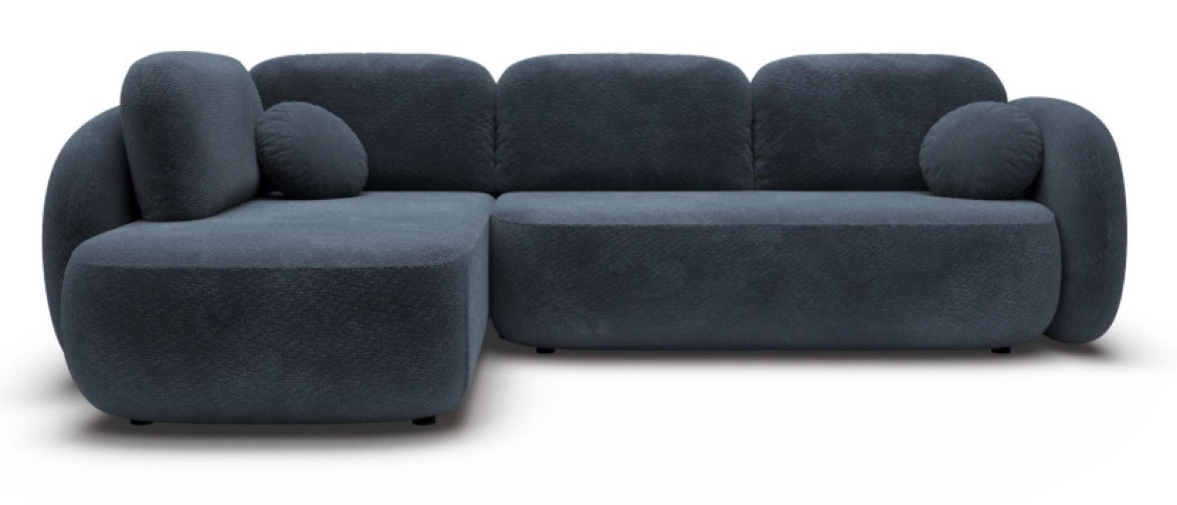 ECKSOFA Granatowy OLIVIO II Ausziehbar Links - Blau/Dunkelblau, Textil (289/190cm) - Sepro Meble