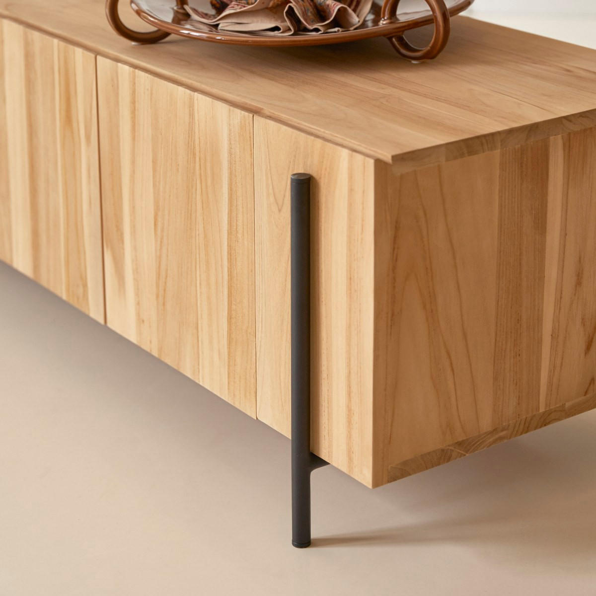 TV-SCHRANK Honorine Natur aus Teak - Naturfarben, Holz (170/44/50cm) - Tikamoon