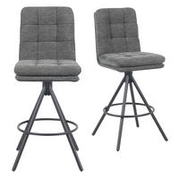 BARHOCKER Tayo - Schwarz/Grau, Textil/Metall (46/106/57cm) - DUBI Möbel