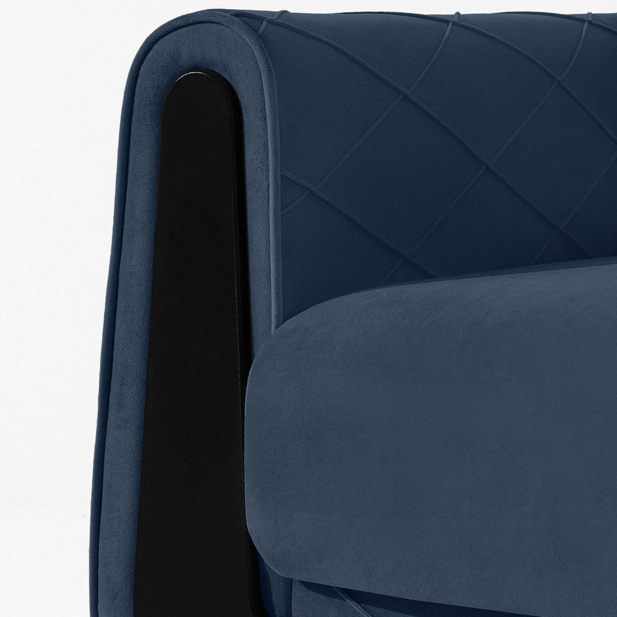 3-SITZER-SOFA GUSTAVO III Sofa 3 Velours, Dunkelblau - Dunkelblau, Holz/Holzwerkstoff (230/98/98cm) - KONSIMO®