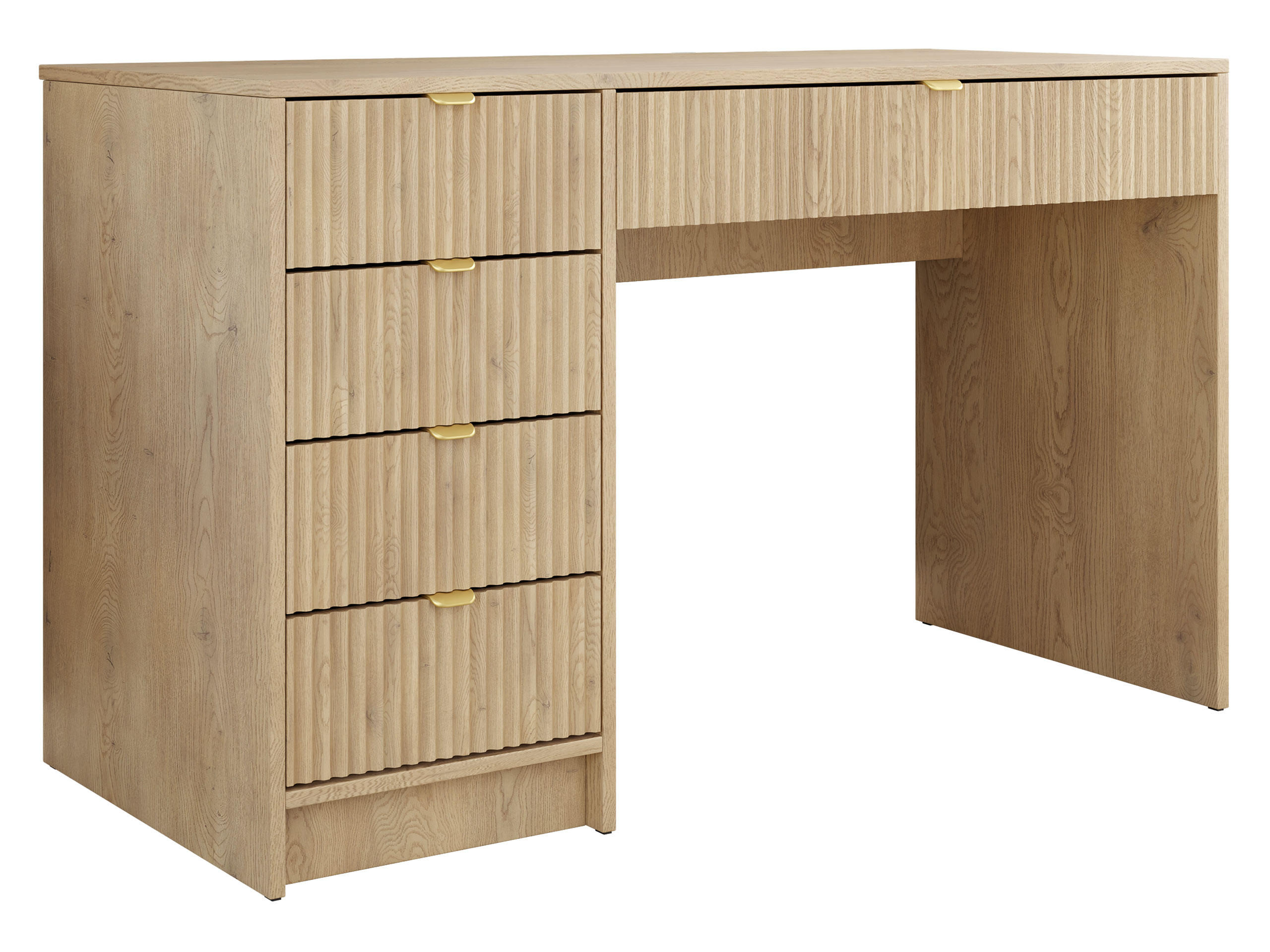 SCHMINKTISCH Tireno - Eichefarben/Goldfarben, Holzwerkstoff/Metall (120/76/55cm) - MIRJAN24