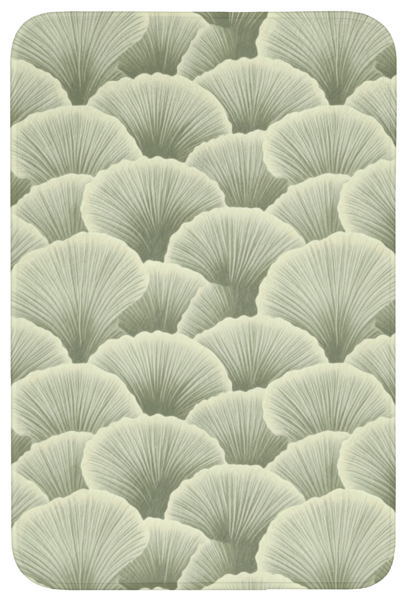 KOUPELNOVÁ PŘEDLOŽKA Vějíř - list - zelený 60x90 cm - pastelově zelená, textil/plast (60/90cm) - OnlyWow