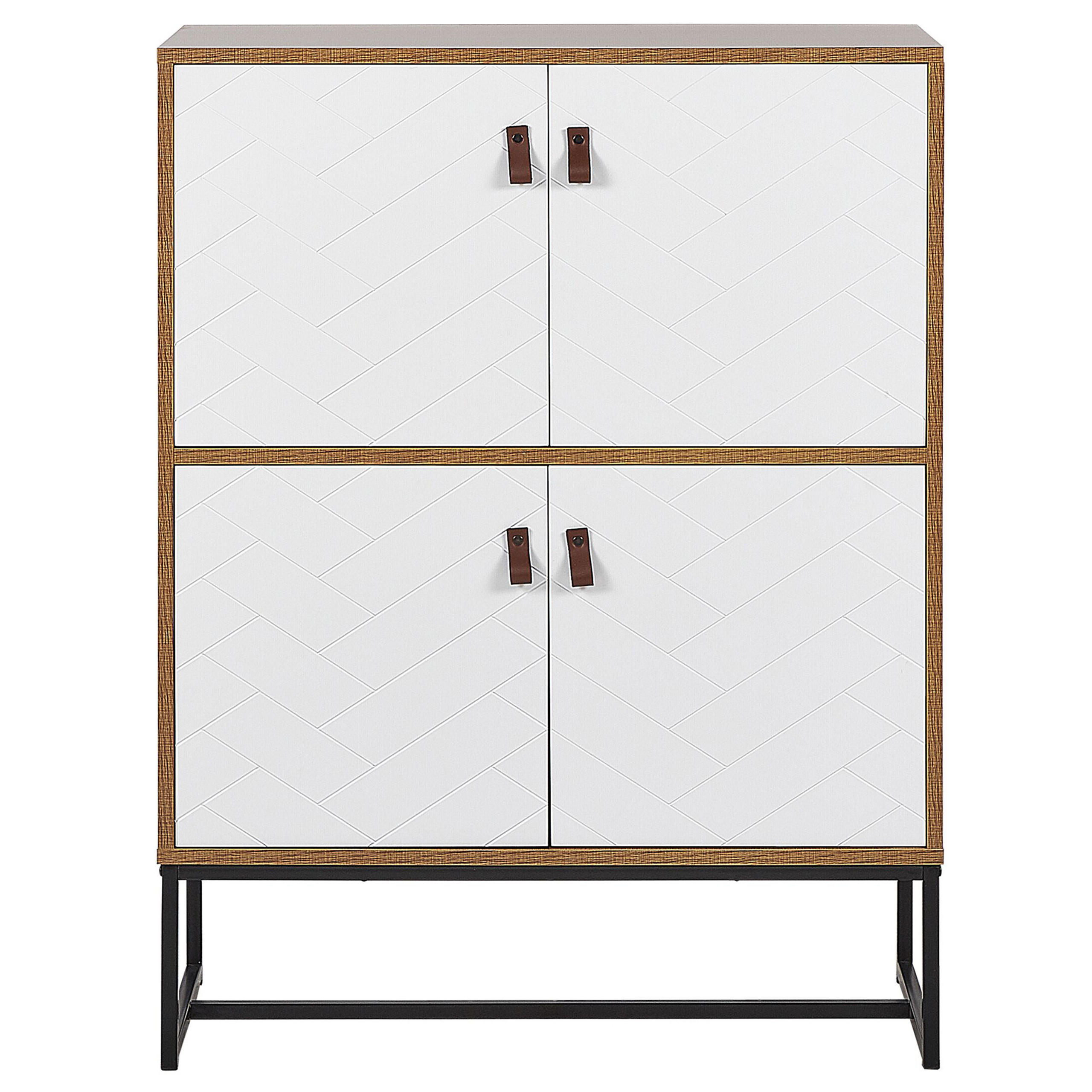 Beliani Schrank Weiß 76x100x39 cm