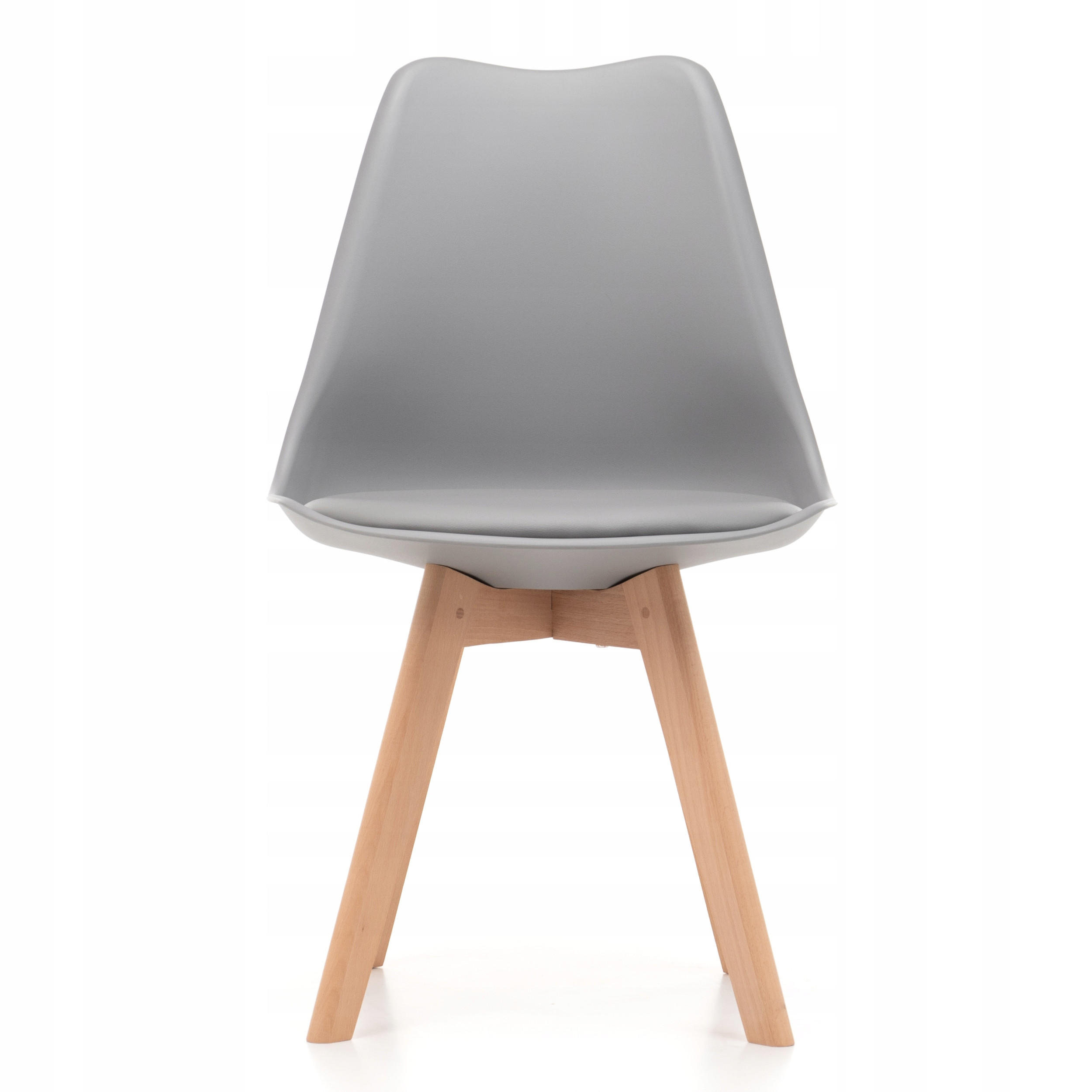 STUHL skandinavisch Dublin hell grau mit Kissen - Hellgrau/Naturfarben, Holz/Kunststoff (49/83/54cm) - NEW HOME