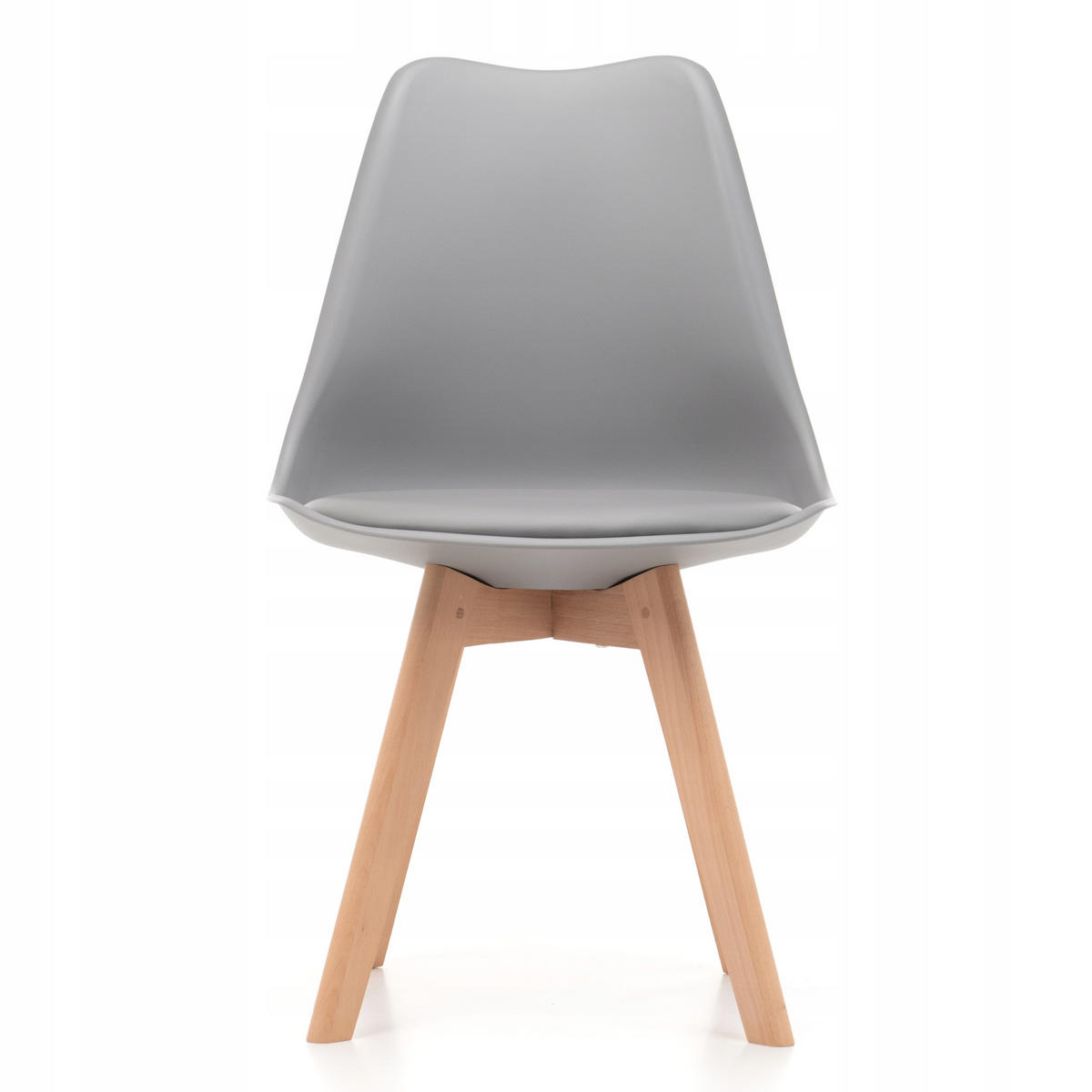 STUHL skandinavisch Dublin hell grau mit Kissen - Hellgrau/Naturfarben, Holz/Kunststoff (49/83/54cm) - NEW HOME