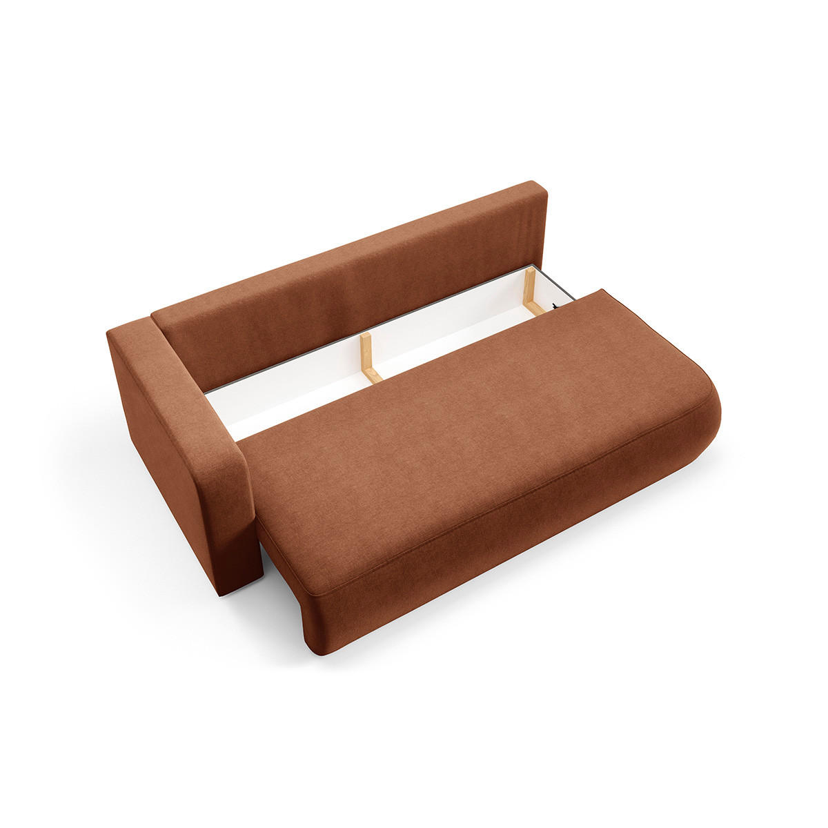 SOFA Antonio 3 Sitzplätze Terracotta - Orange, Holz (228/82/106cm) - Petits-meubles