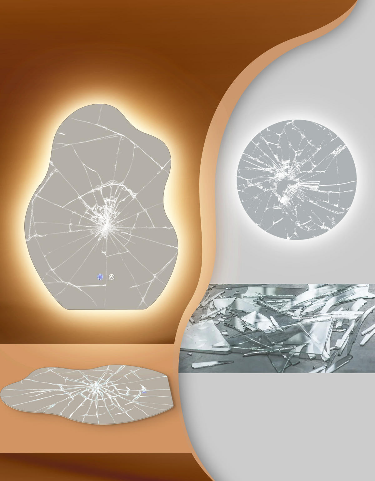 LED koupelnové zrcadlo 3,4/60/80 cm - bílá, sklo (3.4/80/60cm) - Nettlife
