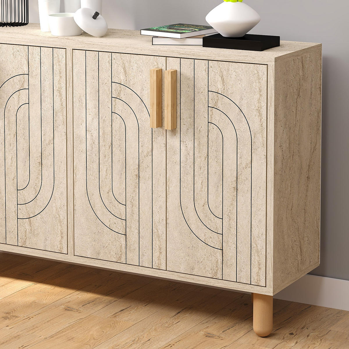 BUFFETSCHRANK rodney beige - Beige, Holz (30/74/120cm) - Habitat Garten
