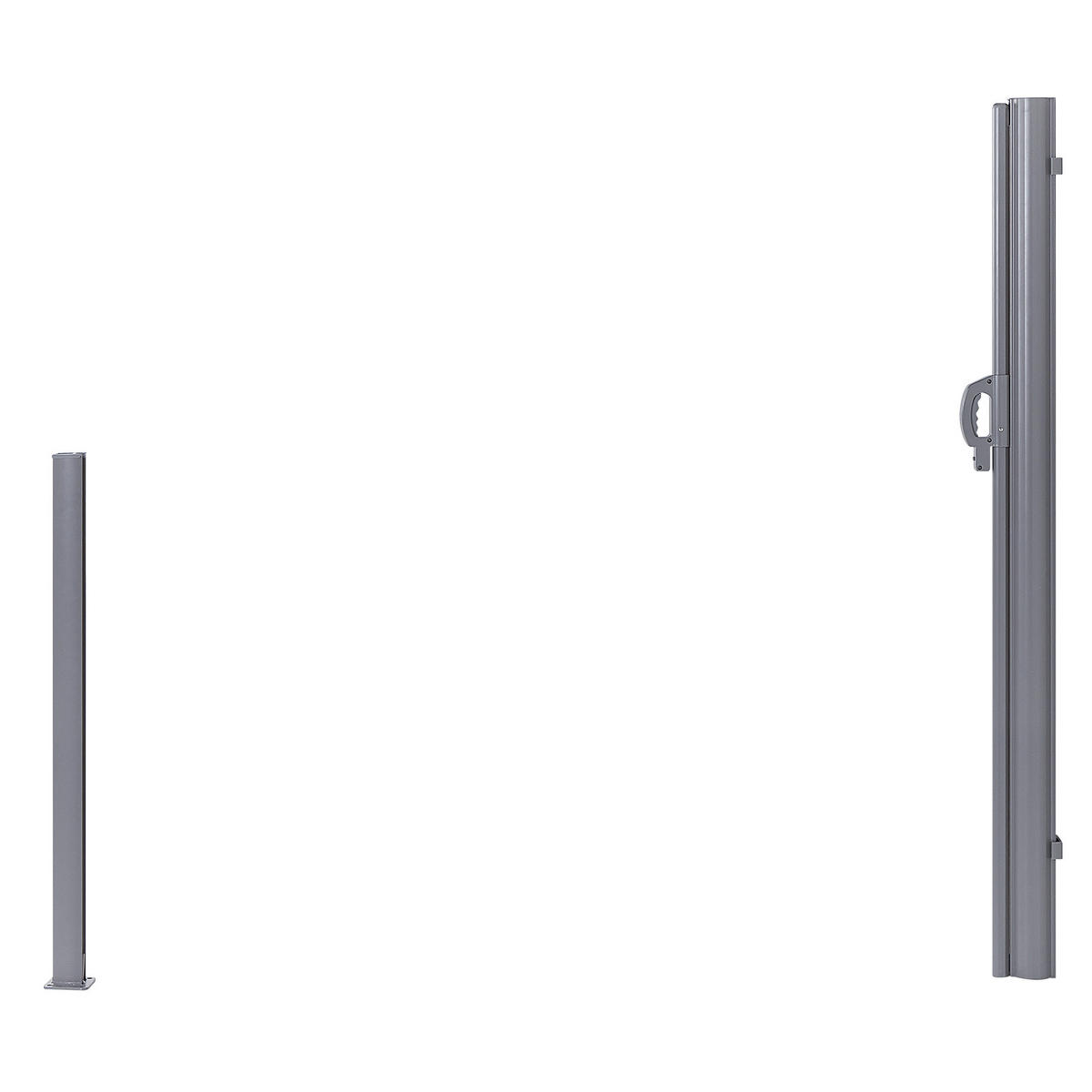 BOČNÍ MARKÝZA grafitově šedá vysunovací 160/300 cm Dorio - stříbrná/grafitová, plast (305/160/9cm) - Beliani