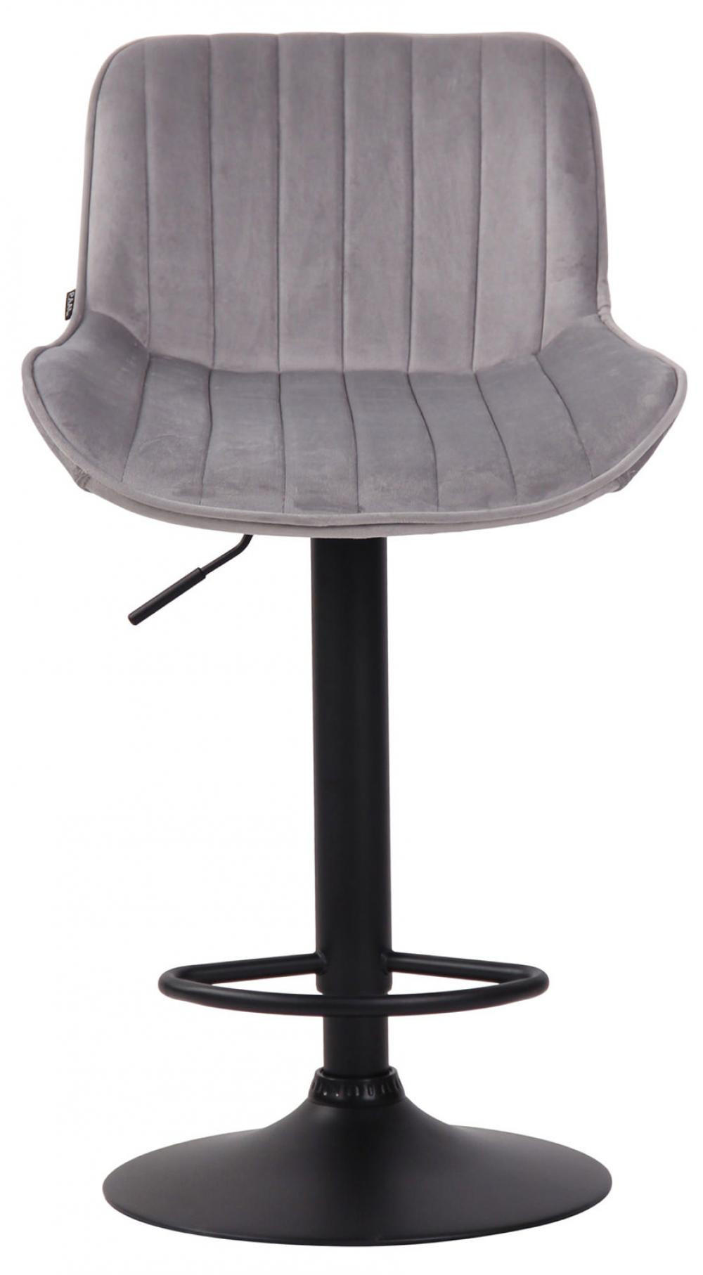 BARHOCKER 2er Set Samt grau - Schwarz/Grau, Textil/Metall (50/86/50cm) - CLP