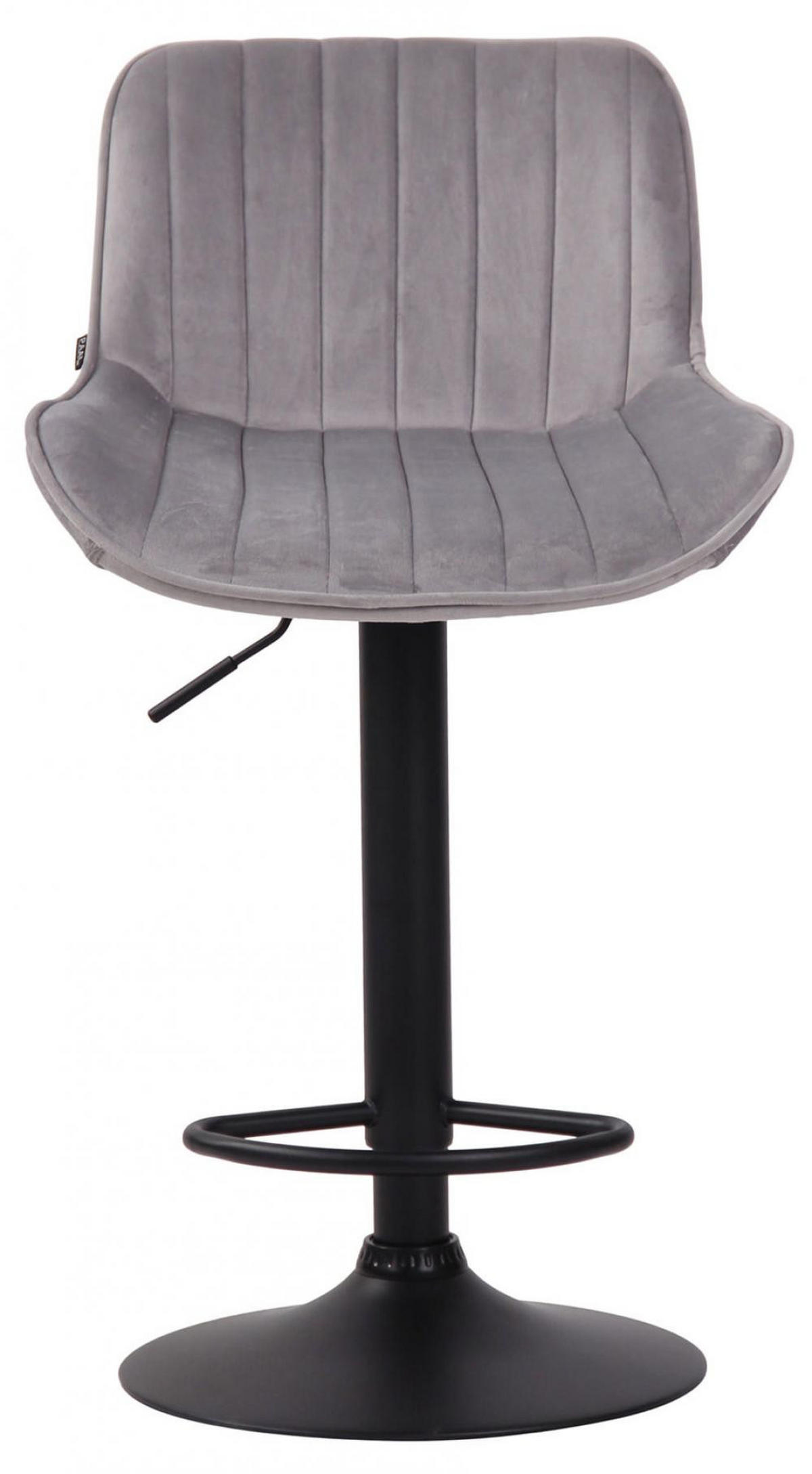 BARHOCKER 2er Set Samt grau - Schwarz/Grau, Textil/Metall (50/86/50cm) - CLP