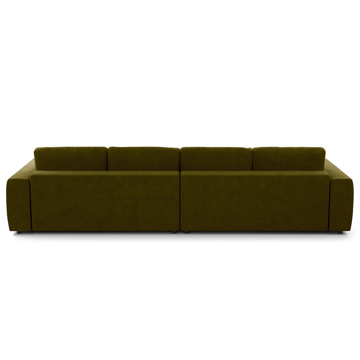 ECKSOFA mit XXL-Longchair - Schwarz/Grün, Kunststoff/Textil (323/182cm) - home24