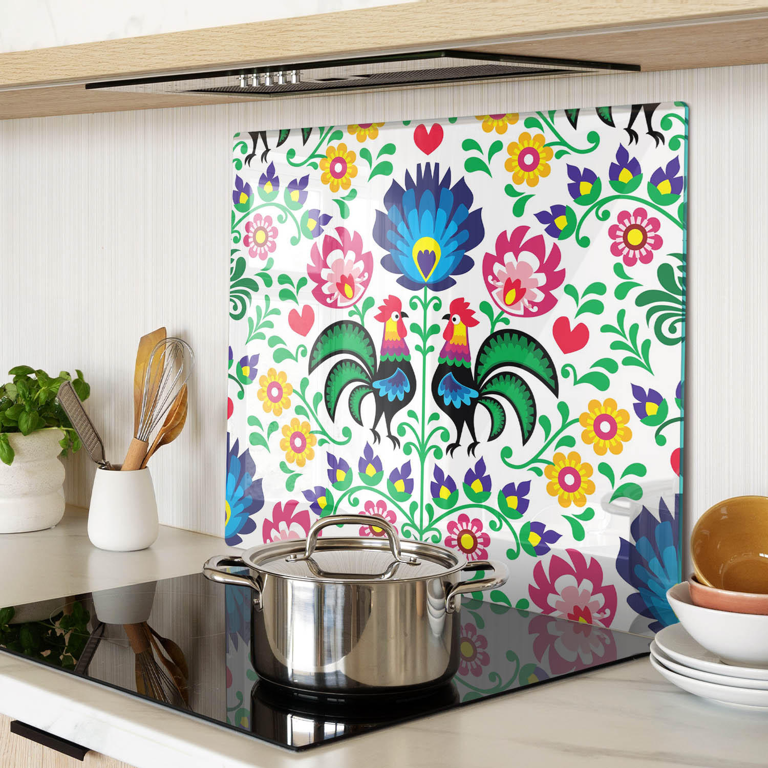 GLASPLATTE 60x52 cm Ethnisches Muster - Multicolor, Glas (60/0.4/52cm) - TULUP
