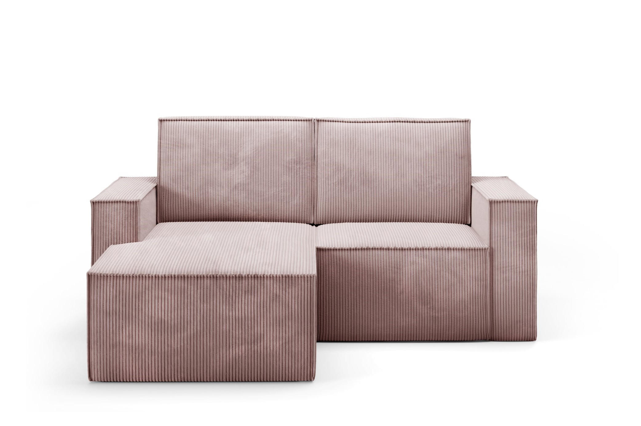 ECKSOFA Orto Rosa, Zweisitzer Kordecksofa linke seite - Rosa, Holzwerkstoff/Textil (180/141cm) - Bettso