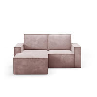 ECKSOFA Orto Rosa, Zweisitzer Kordecksofa linke seite - Rosa, Holzwerkstoff/Textil (180/141cm) - Bettso