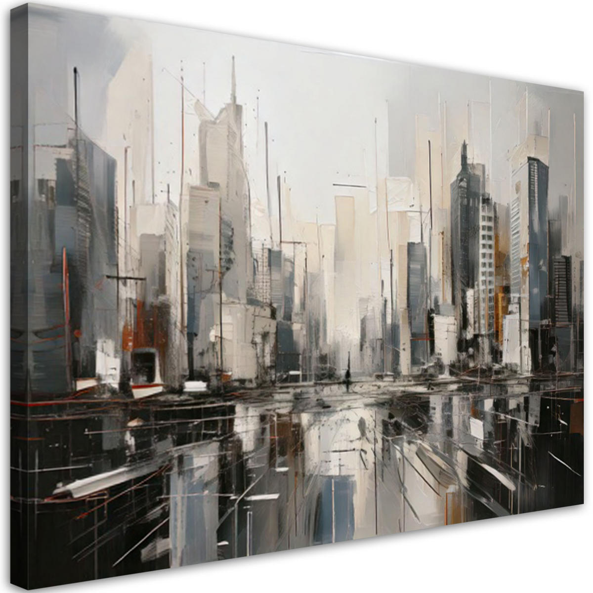 LEINWANDBILD Abstraktion 45x30cm - Grau, Textil (45/30cm) - Feeby