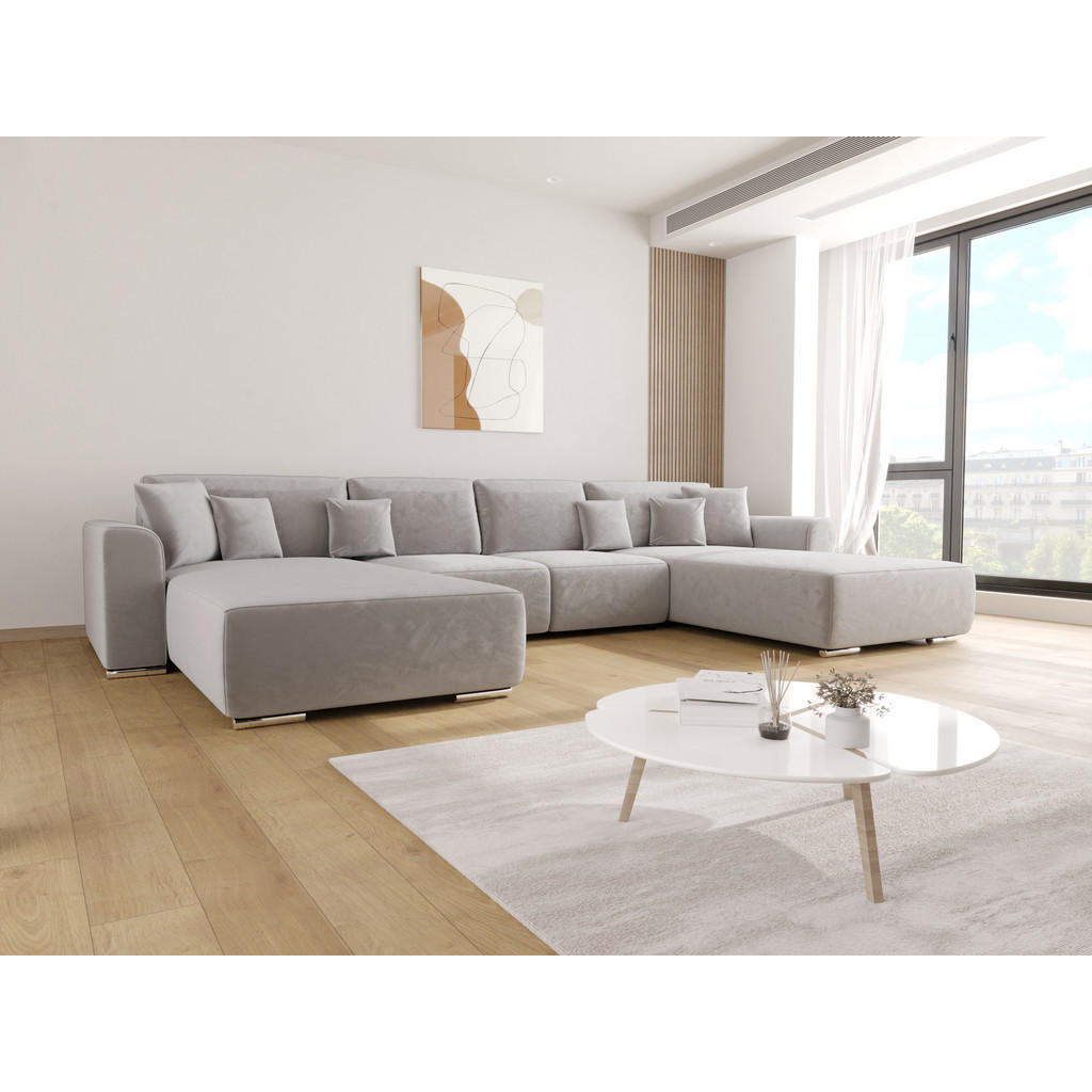 Thumbnail - Bedante Wohnlandschaft, Silber, Textil, 3-Sitzer, U-Form, 368x85x193 cm, Wohnzimmer, Sofas & Couches, Wohnlandschaften, ...