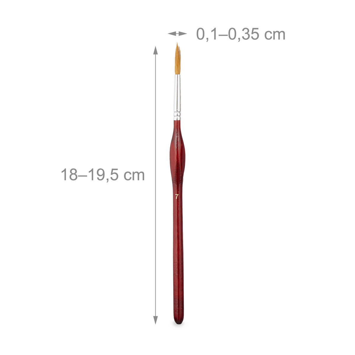 20-TLG.PINSEL-SET - Dunkelrot, Holz/Textil (1/19.5/1cm) - Relaxdays