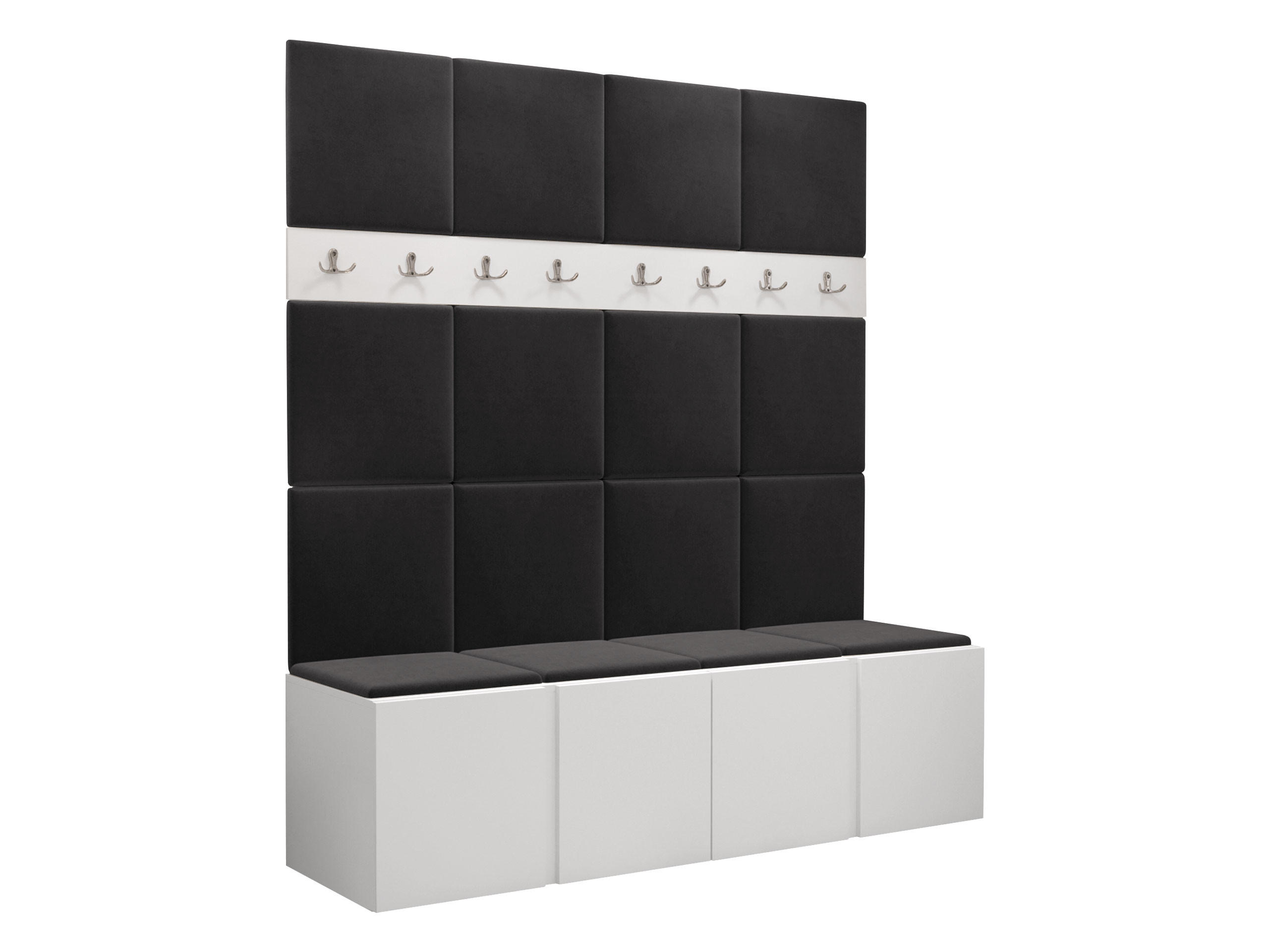 GARDEROBEN-SET Orion V - Anthrazit/Weiß, Holzwerkstoff/Kunststoff (168/186/46cm) - MIRJAN24