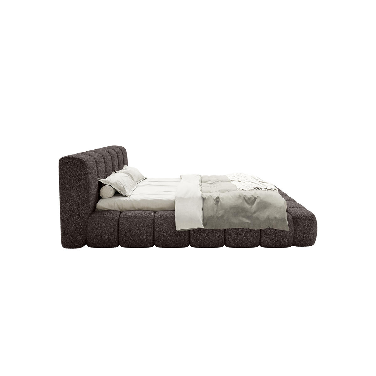 POLSTERBETT Goa 160x200 cm, Mokka - Mokka, Textil (160/200cm) - Fedve