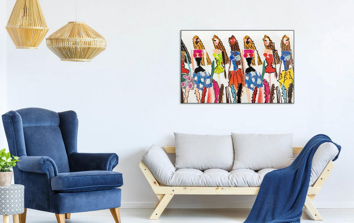 ACRYLBILD HANDGEMALT 90/60 cm - Multicolor, Holz/Textil (90/60cm) - KUNSTLOFT