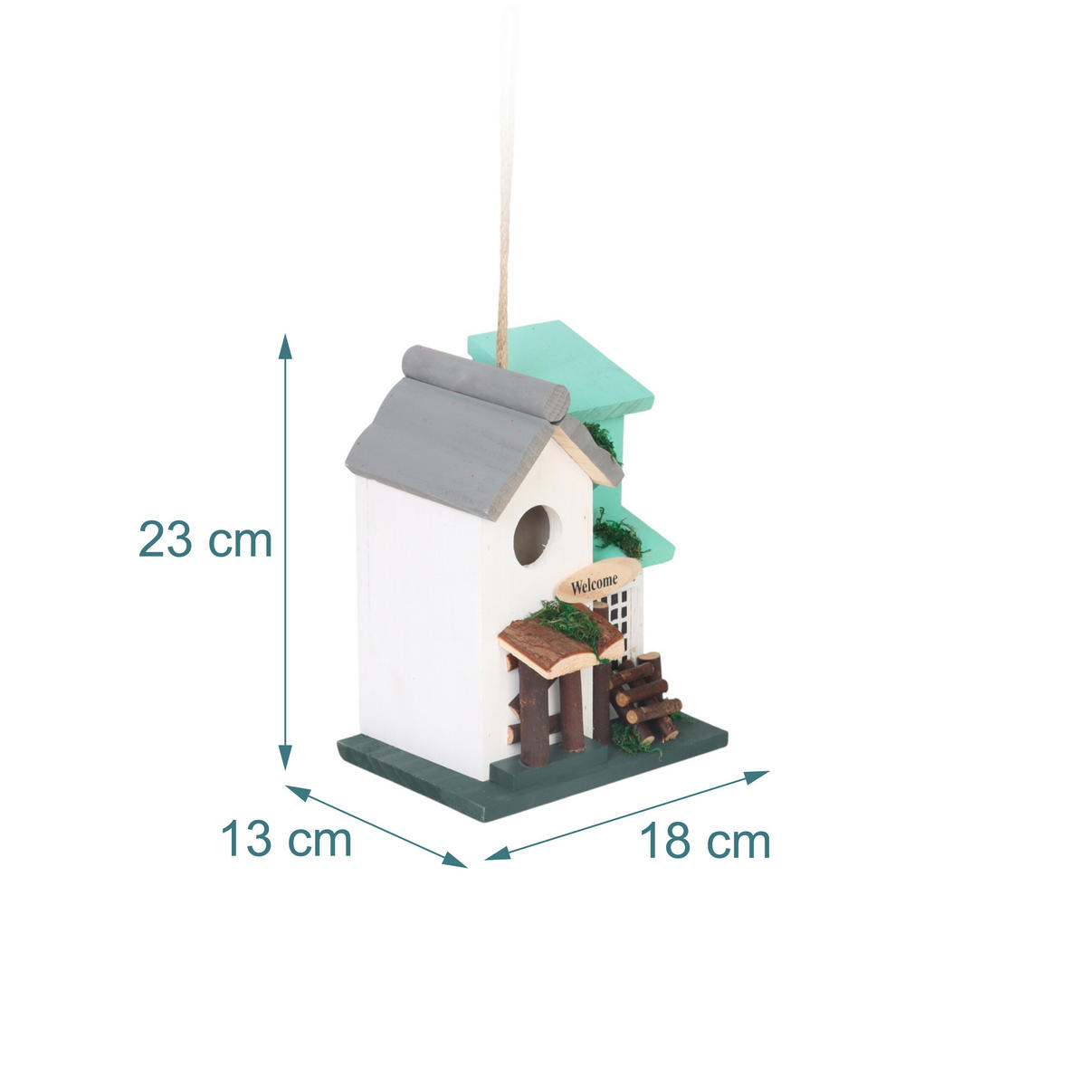 DEKOVOGELHAUS - Multicolor, Holz (18/23/13cm) - Relaxdays