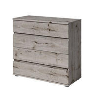 KOMMODE Wellington Eiche 91/84/42 - Grau, Holzwerkstoff (91/84/42cm) - RAUMHIRSCH FURNITURE