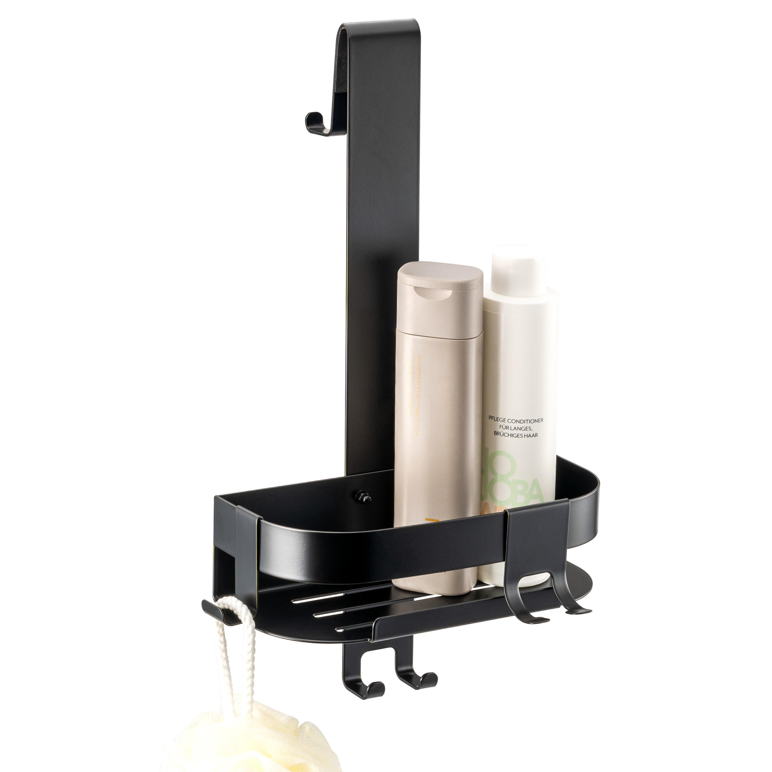 DUSCHABLAGE für Glasduschwand, Edelstahl schwarz - Schwarz, Metall (23/67.5/10.5cm) - eluno